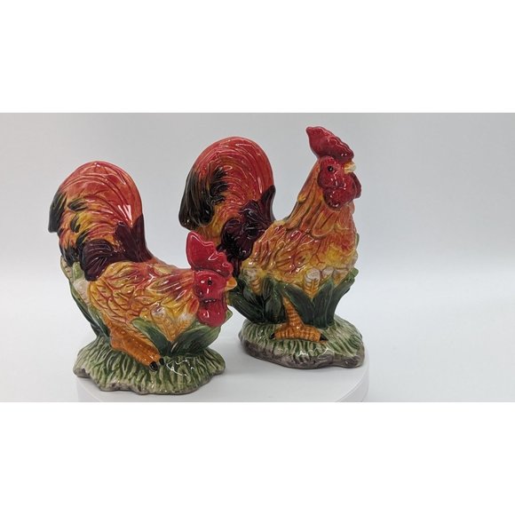 Rooster salt and pepper shakers set of spicy ceramic cluckers - Picture 12 of 16